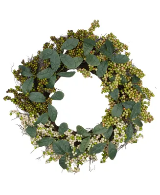 Berries and leaves Twig Artificial Wreath, 24"