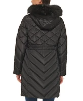 Tommy Hilfiger Women's Faux-Fur-Trim Hooded Puffer Coat