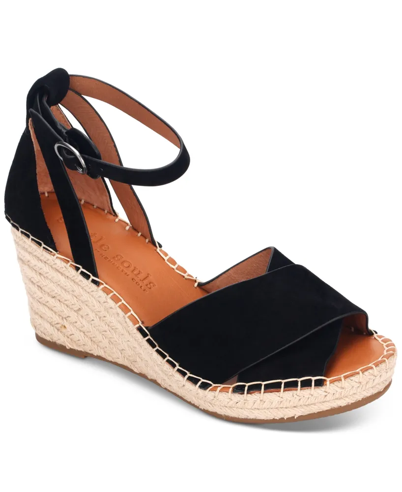 Gentle Souls Women's Charli Ankle-Strap Espadrille Wedge Sandals