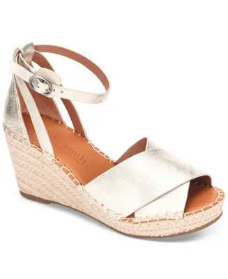 Gentle Souls Women's Charli Ankle-Strap Espadrille Wedge Sandals