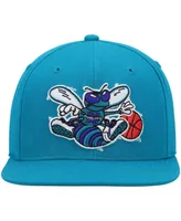 Men's Mitchell & Ness Teal Charlotte Hornets Hardwood Classics Team Ground 2.0 Snapback Hat