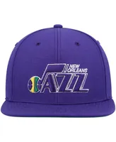 Men's Mitchell & Ness Purple New Orleans Jazz Hardwood Classics Team Ground 2.0 Snapback Hat