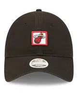 Women's New Era Black Miami Heat Mini Patch 9Twenty Adjustable Hat