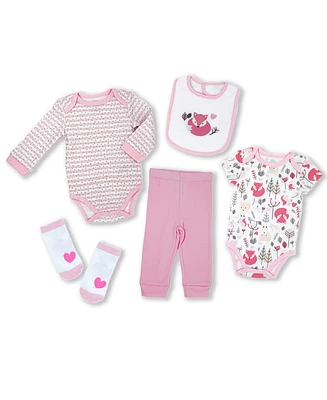 Baby Girls Fox Layette, 5-Piece Set