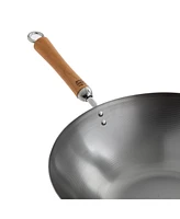 Joyce Chen Classic Series Carbon Steel Wok with Birch Handles, 14"