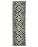 Jhb Design Devine DEV150B 2'3" x 7'6" Runner Area Rug - Blue, Gold