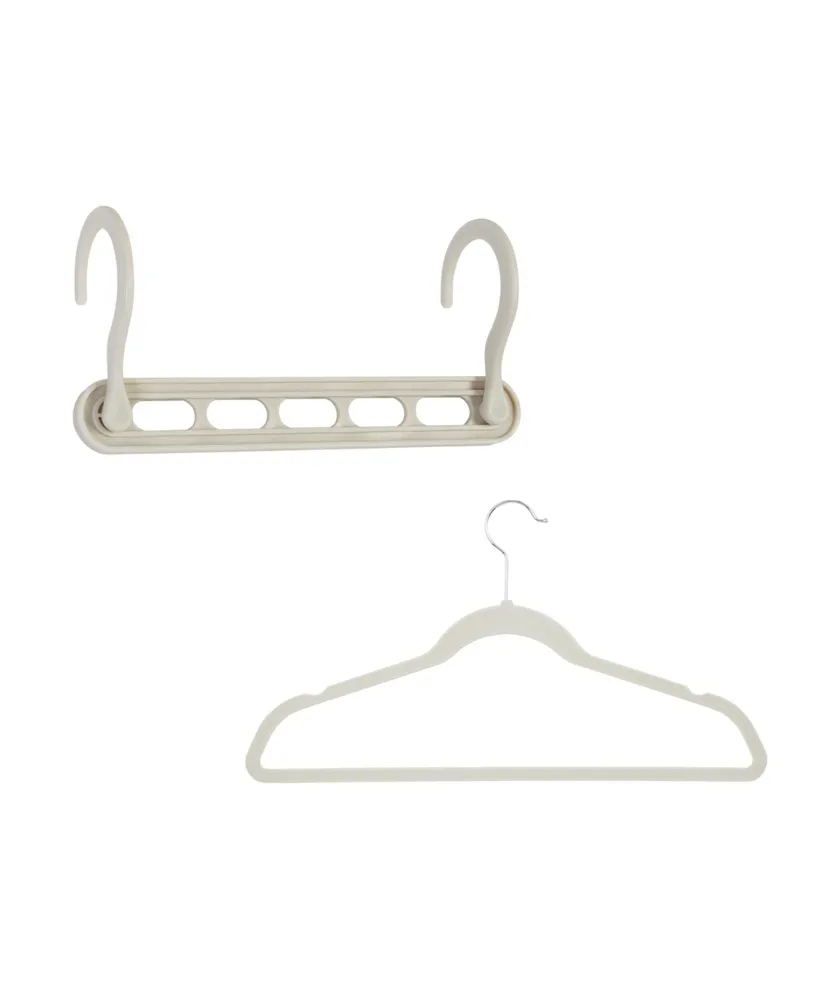 Collapsible Hangers and Velvet Non-Slip Hangers, 55 Piece