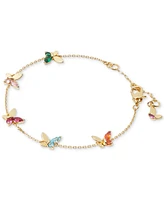 Kate Spade New York Gold-Tone Crystal Social Butterfly Station Bracelet