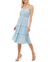 As U Wish Juniors' Tie-Shoulder Tiered Dress