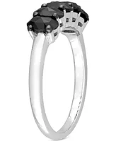 Black Diamond Oval Anniversary Ring (1-1/4 ct. t.w.) 10k White Gold