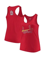 Women's Soft As A Grape Red St. Louis Cardinals Plus Swing for the Fences Racerback Tank Top