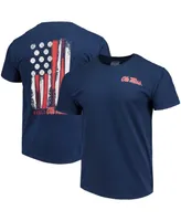 Men's Navy Ole Miss Rebels Baseball Flag Comfort Colors T-shirt
