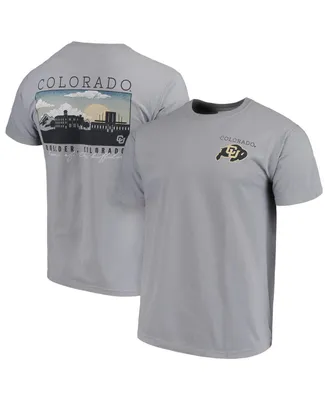 Men's Gray Colorado Buffaloes Comfort Colors Campus Scenery T-shirt