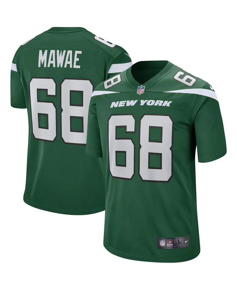 Men's Nike Kevin Mawae Gotham Green New York Jets Game Retired Player Jersey