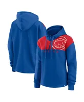 Women's Fanatics Royal Chicago Cubs Iconic Overslide Color-Block Quarter-Zip Hoodie