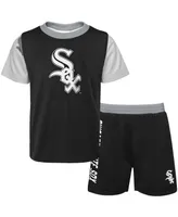 Newborn and Infant Boys Girls Black, Chicago White Sox Pinch Hitter T-shirt Shorts Set