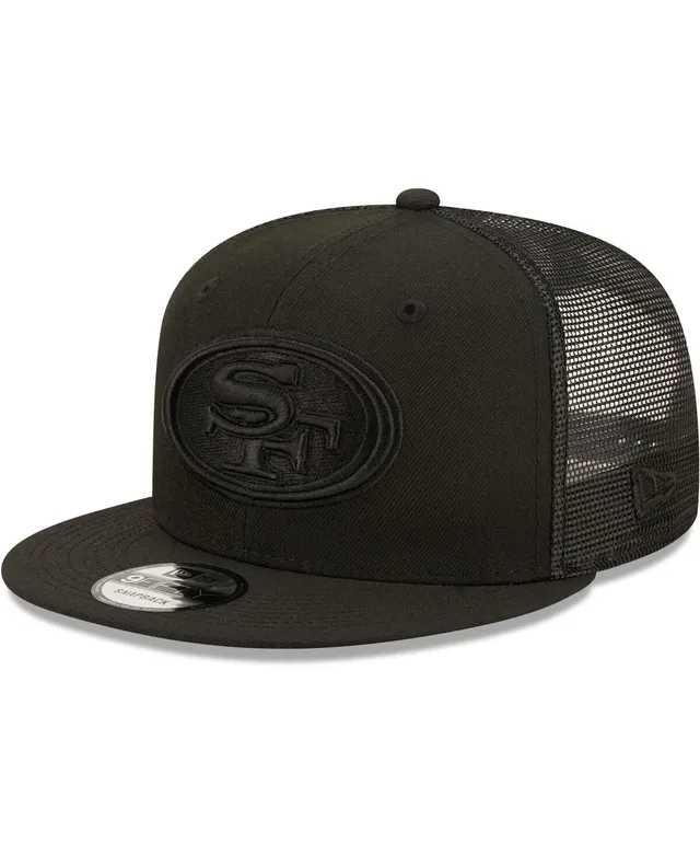 Men's New Era Scarlet/Black San Francisco 49ers Team Split 9FIFTY Snapback Hat