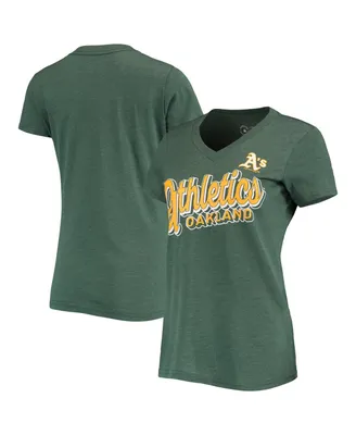 Women's G-iii 4Her by Carl Banks Green Oakland Athletics First Place V-Neck T-shirt