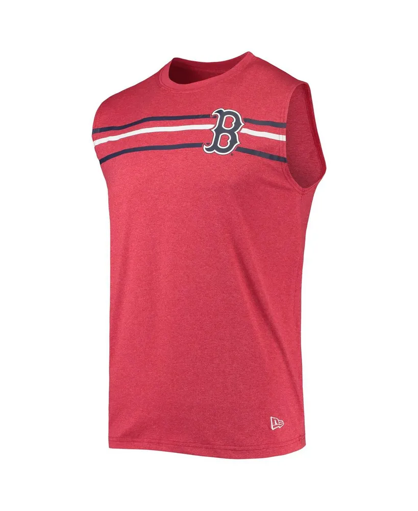 Men's New Era Heathered Red Boston Sox Muscle Tank Top
