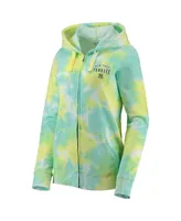 Women's New Era White York Yankees Tie-Dye Full-Zip Hoodie