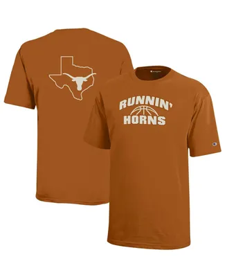 Big Boys Champion Texas Orange Longhorns Runnin' Horns T-shirt
