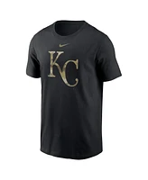 Men's Nike Black Kansas City Royals Camo Logo Team T-shirt