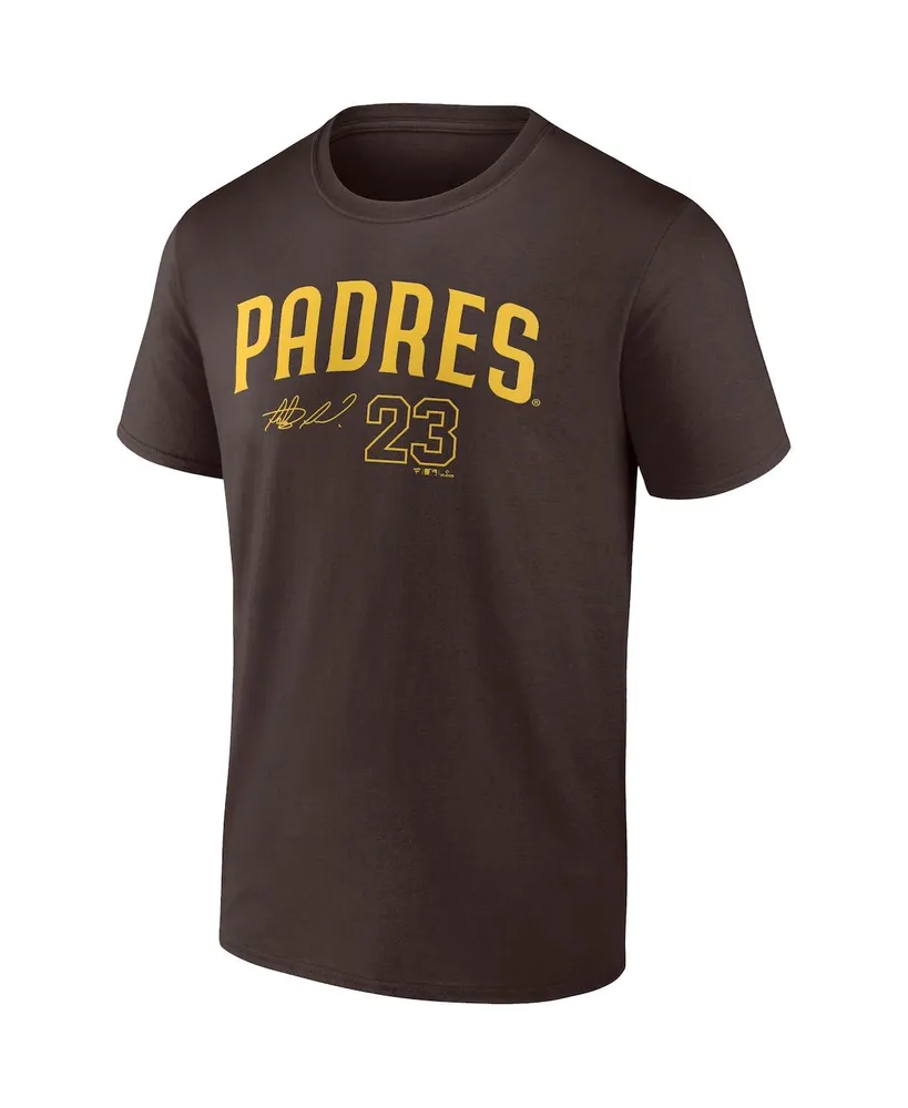 Men's Fanatics Fernando Tatis Jr. Brown San Diego Padres Player Name and Number T-shirt