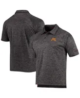 Men's Colosseum Heathered Black Minnesota Golden Gophers Down Swing Raglan Polo Shirt