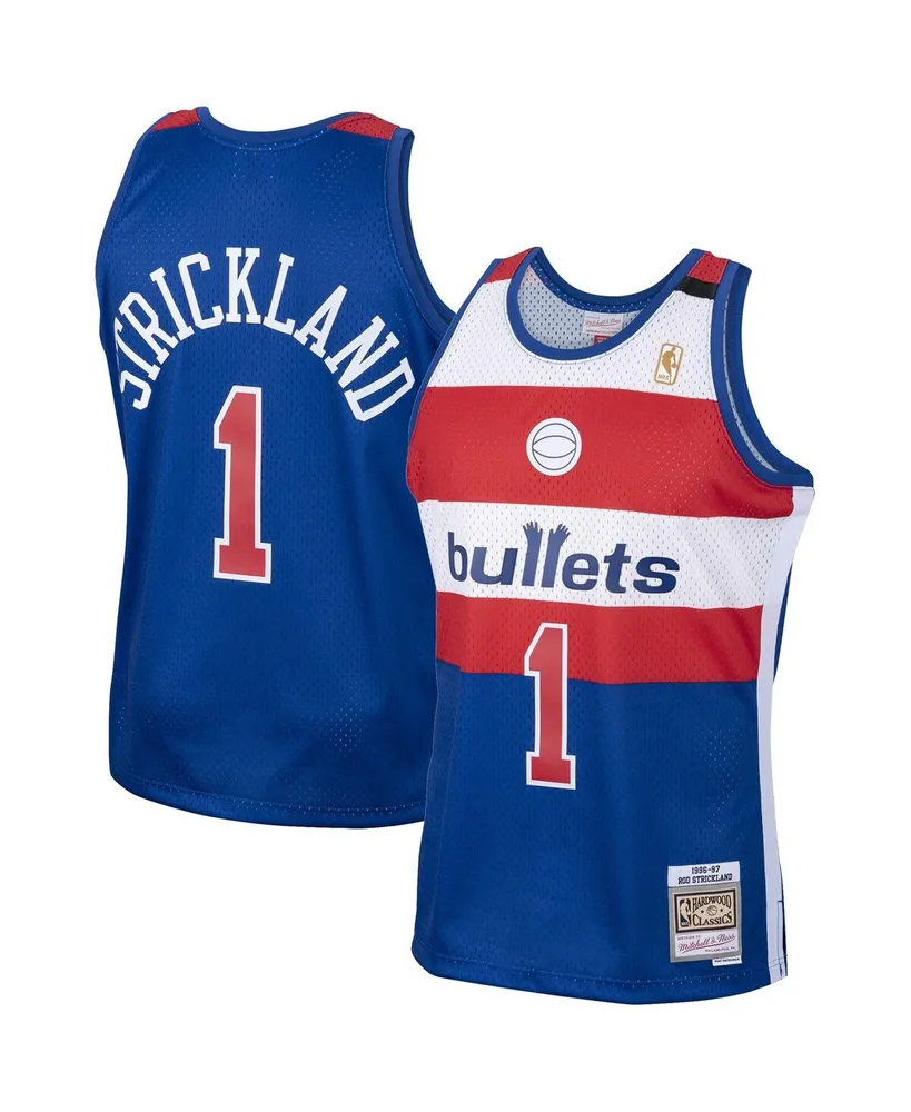 Men's Mitchell & Ness Rod Strickland Royal Washington Bullets 1996/97 Hardwood Classics Swingman Jersey