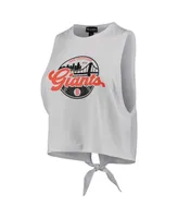 Women's The Wild Collective White San Francisco Giants Open Back Twist-Tie Tank Top