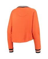 Women's Pressbox Orange Clemson Tigers Cali Cozy Raglan Crop Pullover Sweatshirt