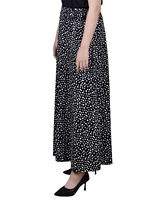 Ny Collection Petite Ring Faux Belt A Line Maxi Skirt