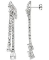 Cubic Zirconia Dangle Drop Earrings in Sterling Silver