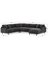 Closeout! Mariyah Fabric 4-Pc. Sectional with Chaise, Created for Macy's