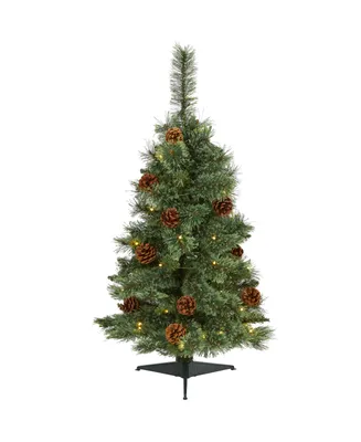 Mountain Pine Artificial Christmas Tree with Lights and Pine Cones