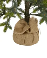 Fraser Fir Natural Look Artificial Christmas Tree with Lights, a Burlap Base and Bendable Branches, 48"