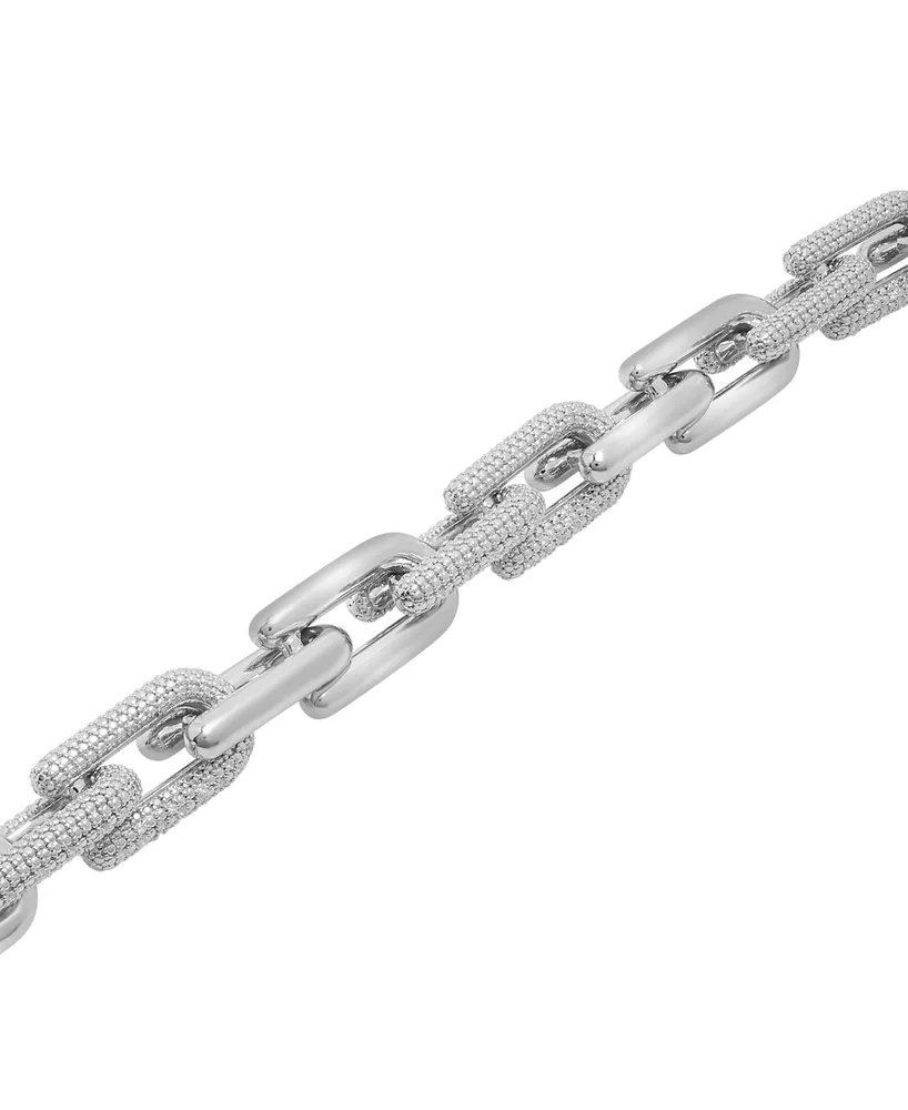 Men's Diamond Clip Link Bracelet (1 ct. t.w.) in Sterling Silver
