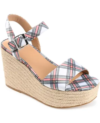 Journee Collection Women's Pearrl Platform Espadrille Wedge Sandals