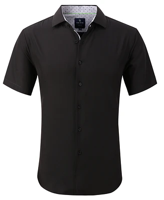 Men's Slim Fit Short Sleeve Performance Button Down Dress Shirt