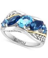 Effy Blue Topaz (3 ct. t.w.) Ring in Sterling Silver & 18k Gold-Plate