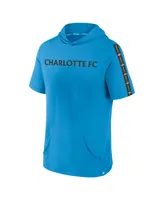 Men's Fanatics Blue Charlotte Fc Definitive Victory Short-Sleeved Pullover Hoodie