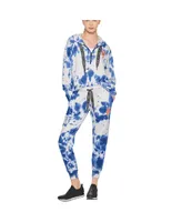 Women's Dkny Sport White, Royal New York Mets Melody Tie-Dye Jogger Pants