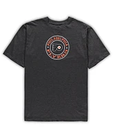 Men's Concepts Sport Black, Heathered Charcoal Philadelphia Flyers Big and Tall T-shirt Shorts Sleep Set