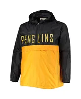 Men's Black Pittsburgh Penguins Big and Tall Anorak Half-Zip Pullover Hoodie