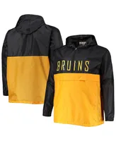 Men's Black Boston Bruins Big and Tall Anorak Half-Zip Pullover Hoodie