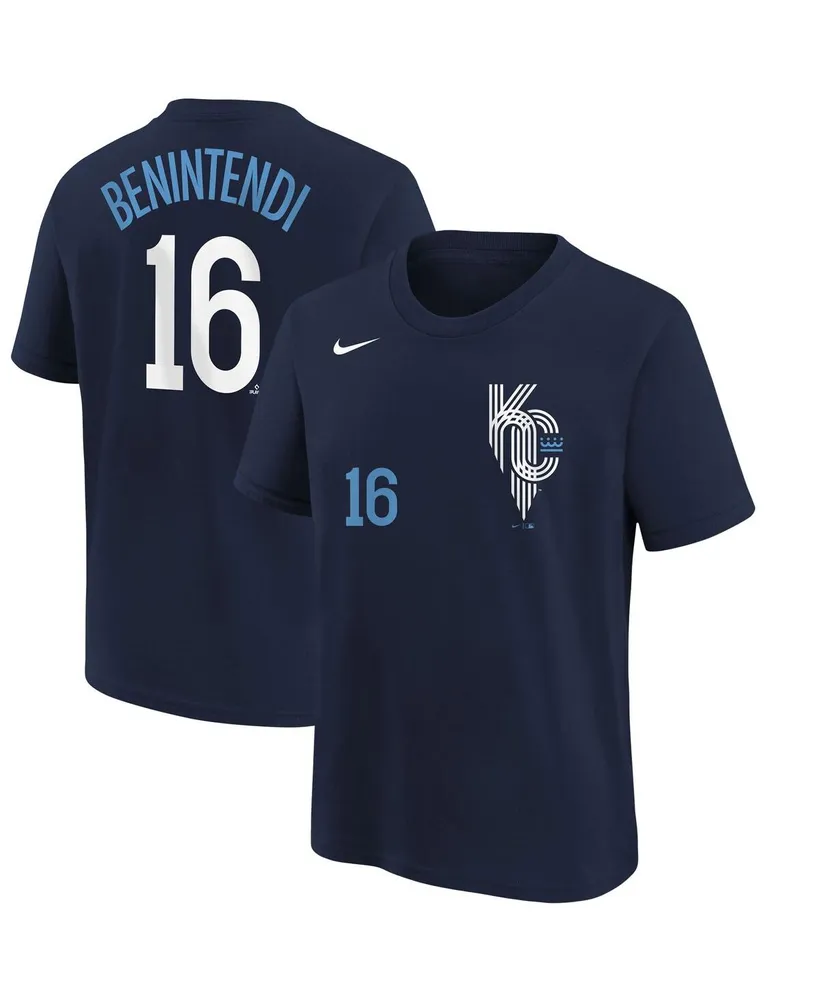 Andrew Benintendi Kansas City Royals Nike 2022 City Connect Name & Number  T-Shirt - Navy