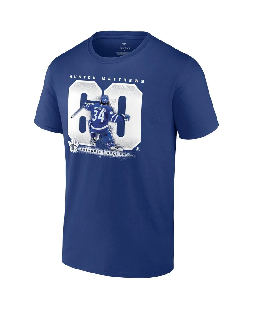 Men's Fanatics Auston Matthews Blue Toronto Maple Leafs Big and Tall Goal Record T-shirt