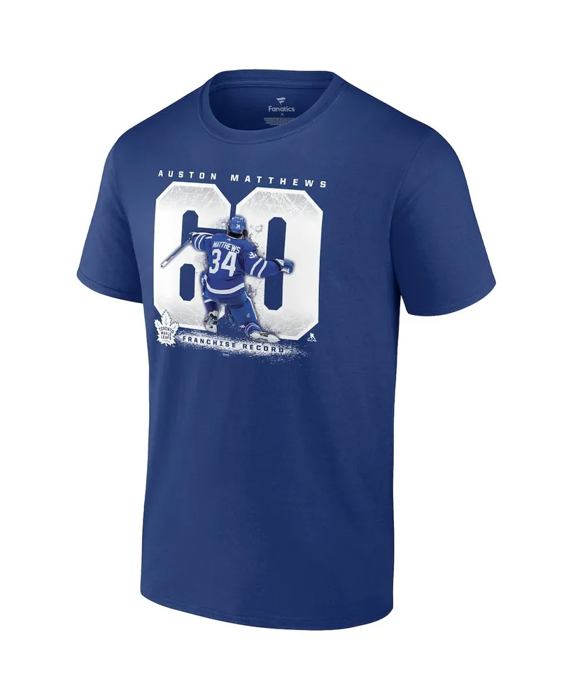 Men's Fanatics Auston Matthews Blue Toronto Maple Leafs Goal Record T-shirt