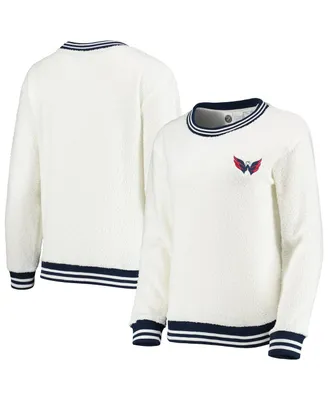 Women's Concepts Sport Cream and Navy Washington Capitals Granite Sherpa Pullover Sweatshirt