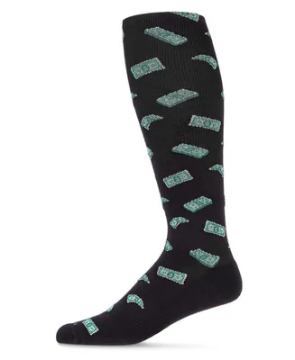 Memoi Men's Solid Cotton Compression Socks